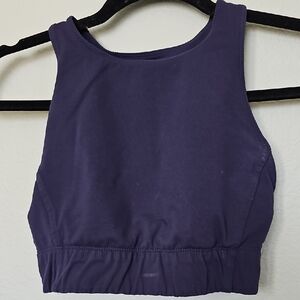 New Balance for J.Crew Navy Blue Cropped Sports Bra Tank Top Small